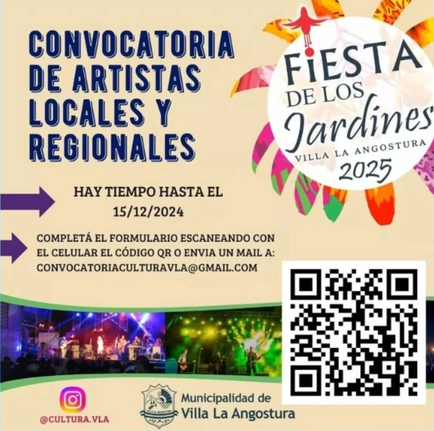 CULTURA: SE ABRIO LA INSCRIPCIÓN PARA ACTUAR EN LA FIESTA DE LOS JARDINES 2025