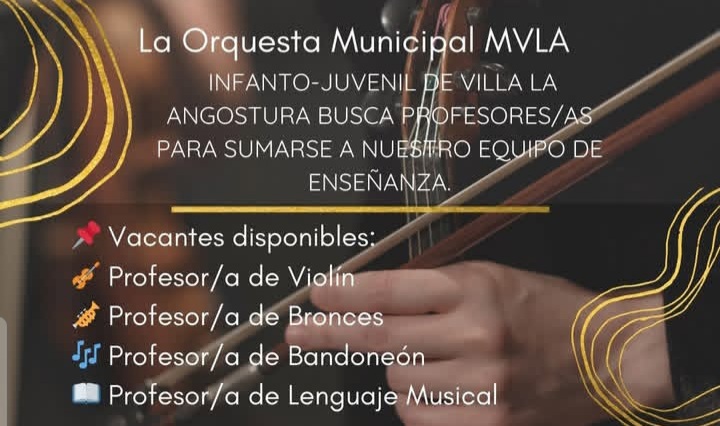 CULTURA: LA ORQUESTA MUNICIPAL SE RENUEVA, BUSCA DOCENTES