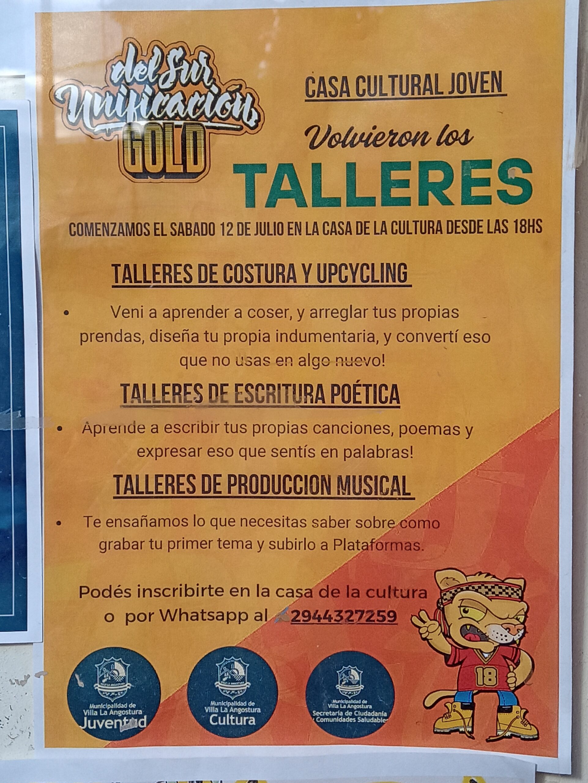 CULTURA: TALLERES PARA JOVENES EN CASA DE LA CULTURA