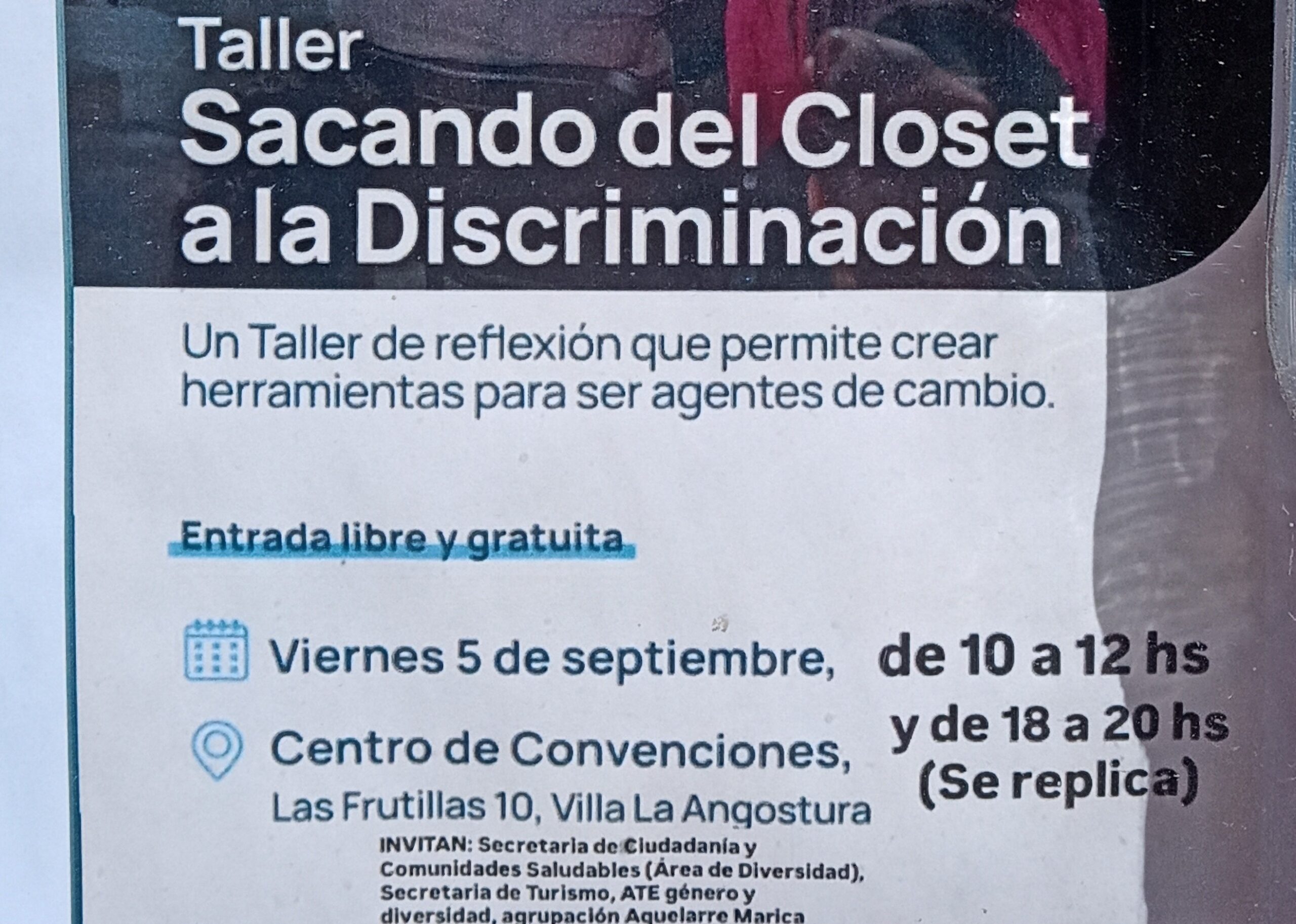 SOCIEDAD: TALLER SOBRE DISCRIMINACION  EL 5/9 EN CONVENCIONES