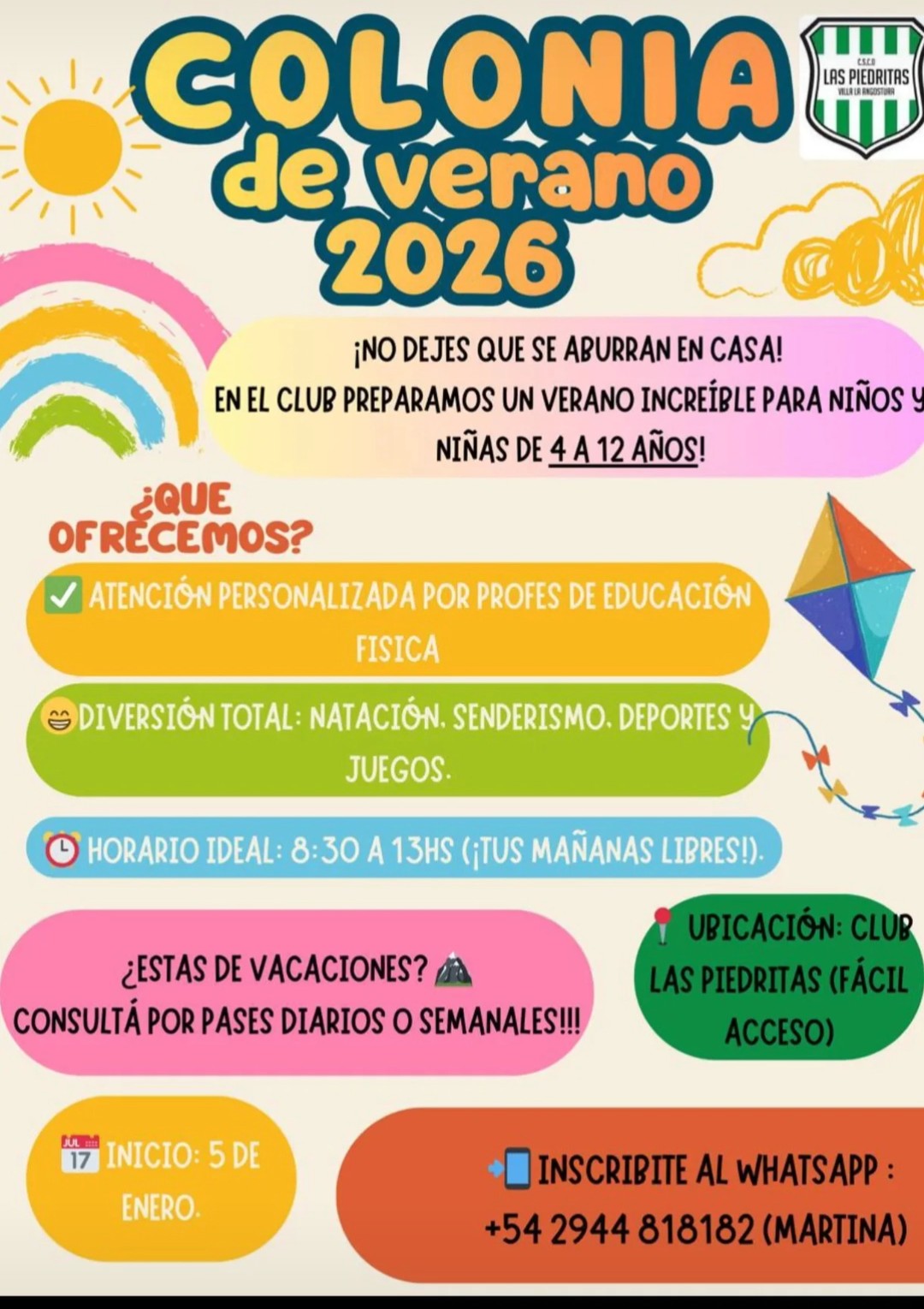 SOCIEDAD: COLONIA DE VERANO DEL CLUB LAS PIEDRITAS, NO TE LA PIERDAS