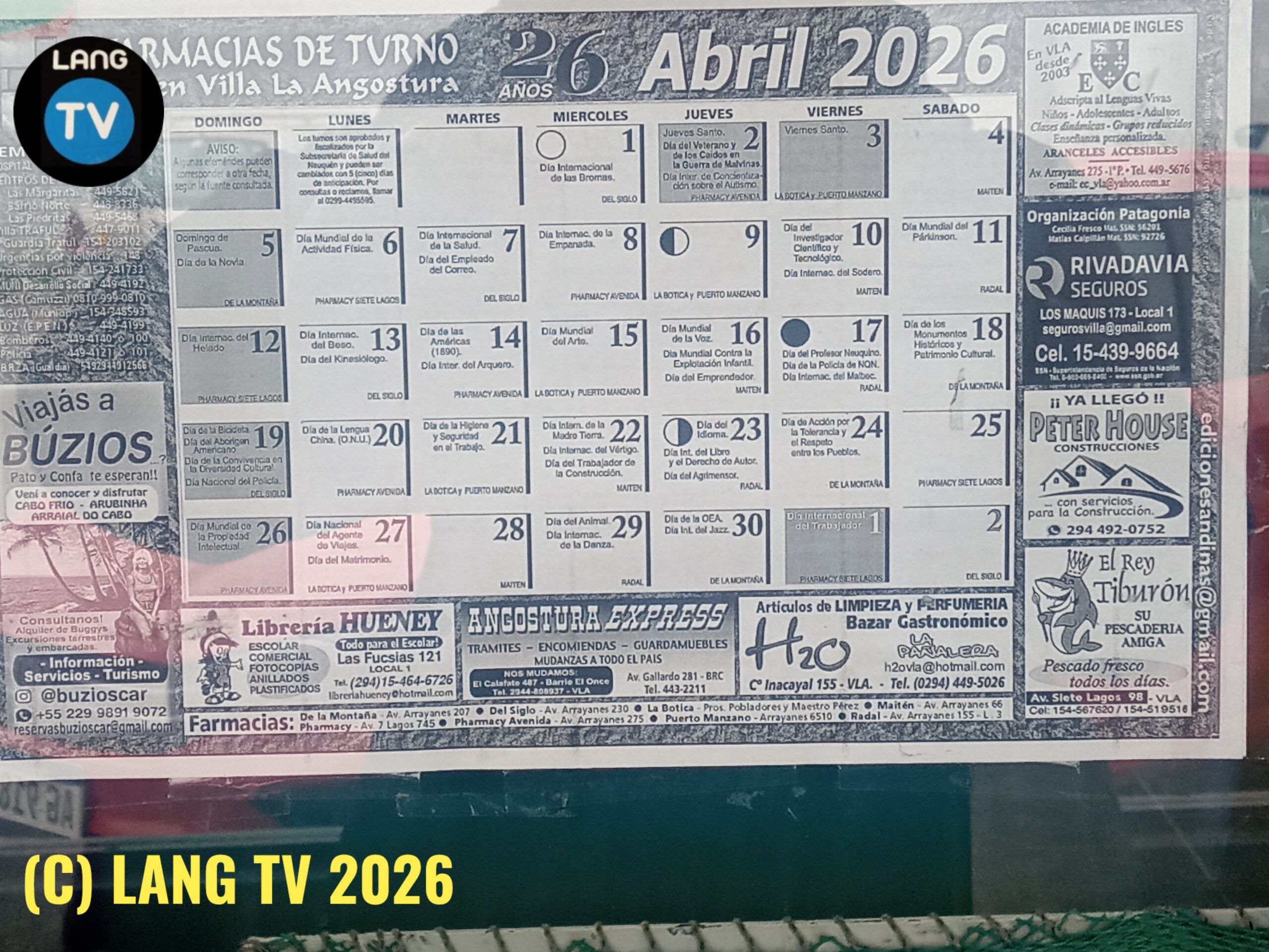 SOCIEDAD: FARMACIAS DE GUARDIA ABRIL 2026