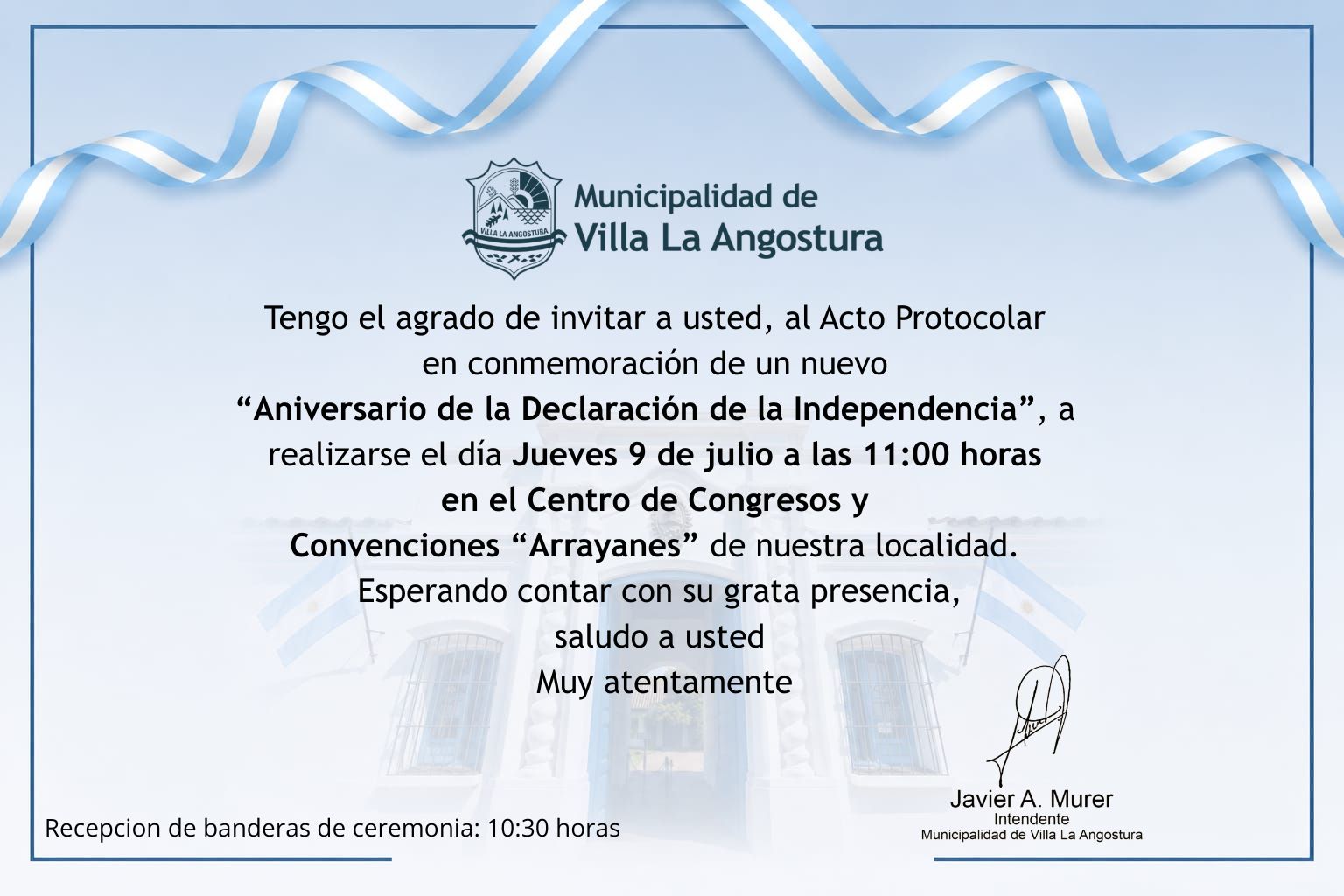 SOCIEDAD: 9 DE JULIO, ACTO EN ANGOSTURA