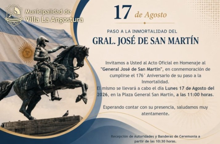 SOCIEDAD: ACTO PUBLICO POR SAN MARTIN EL 17