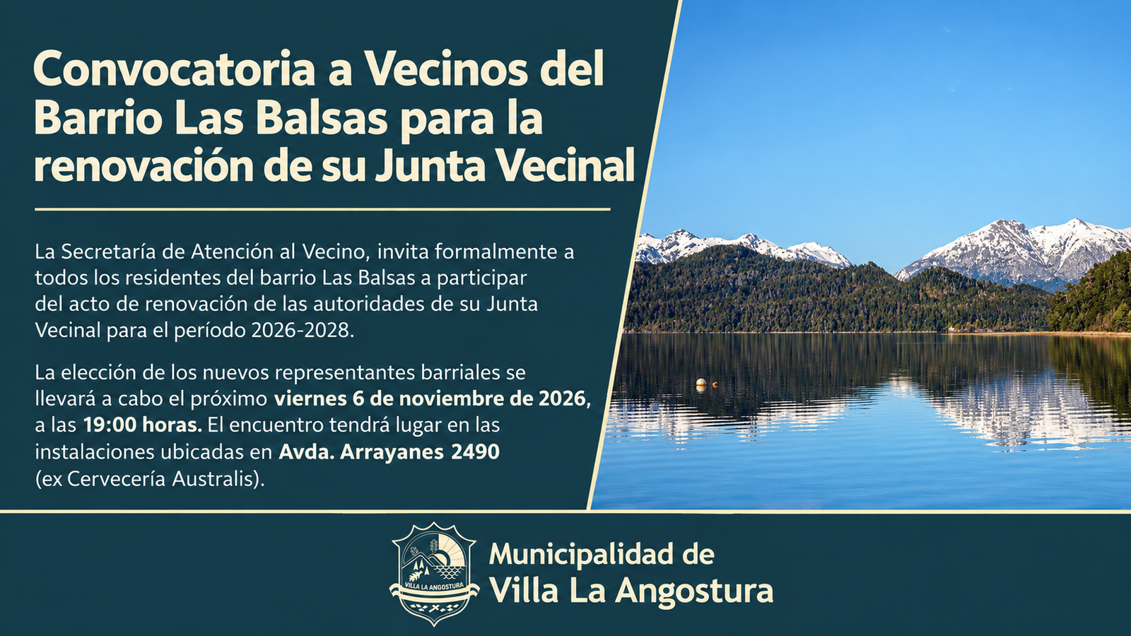 SOCIEDAD: ATENCION SI SOS DE LAS BALSAS, EL 6/11 SE VOTA